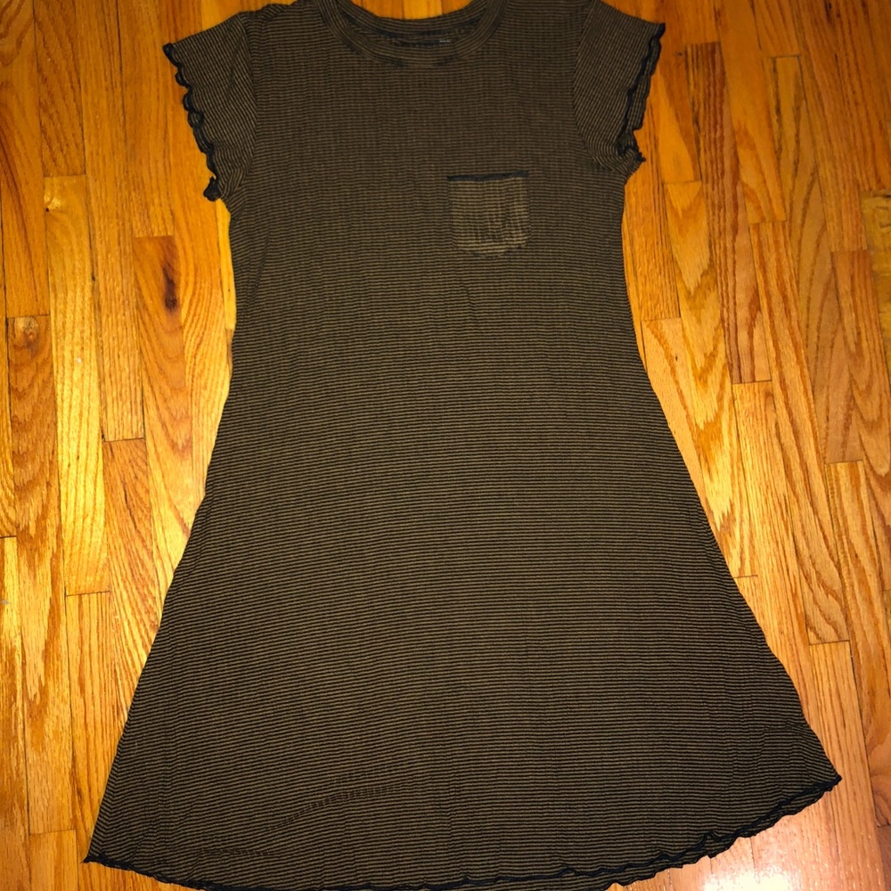 Brown & Black Stripe Skater Dress